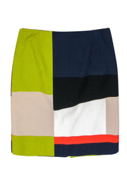 Current Boutique-Carlisle - Multicolor Colorblocked Textured Pencil Skirt Sz 8