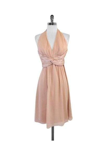 Current Boutique-Carlos Miele - Blush Halter Silk Dress Sz 4