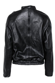 Current Boutique-Carmar - Black Leather Zip-Up Jacket w/ Zipper Trim Sz M