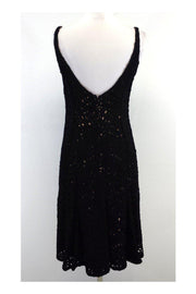 Current Boutique-Carmen Marc Valvo - Black Applique Overlay Dress Sz 10