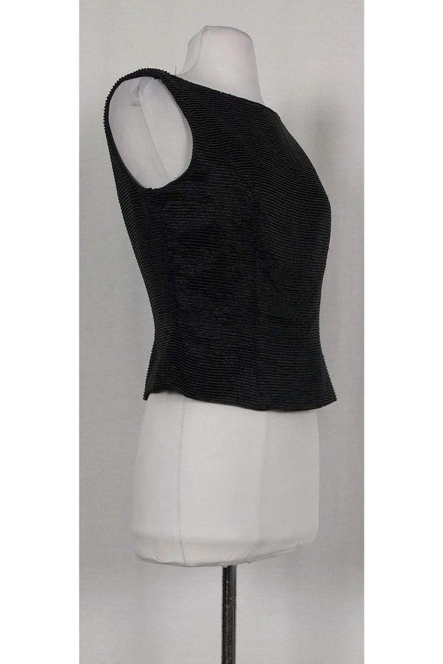 Current Boutique-Carmen Marc Valvo - Black Beaded Top Sz 6