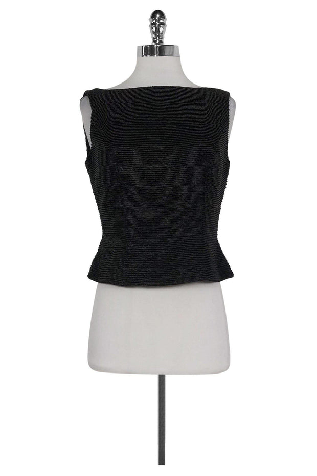 Current Boutique-Carmen Marc Valvo - Black Beaded Top Sz 6