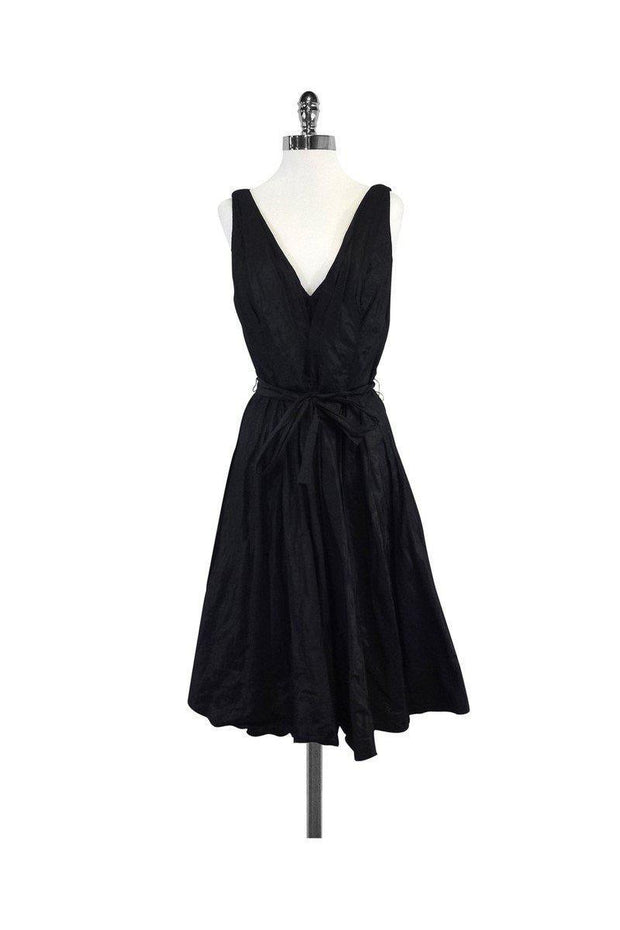 Current Boutique-Carmen Marc Valvo - Black Taffeta Sleeveless Dress Sz 8