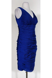 Current Boutique-Carmen Marc Valvo - Royal Blue Ruched Dress Sz 12