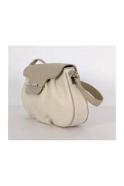 Current Boutique-Cartier - Beige Canvas & Leather Shoulder Bag