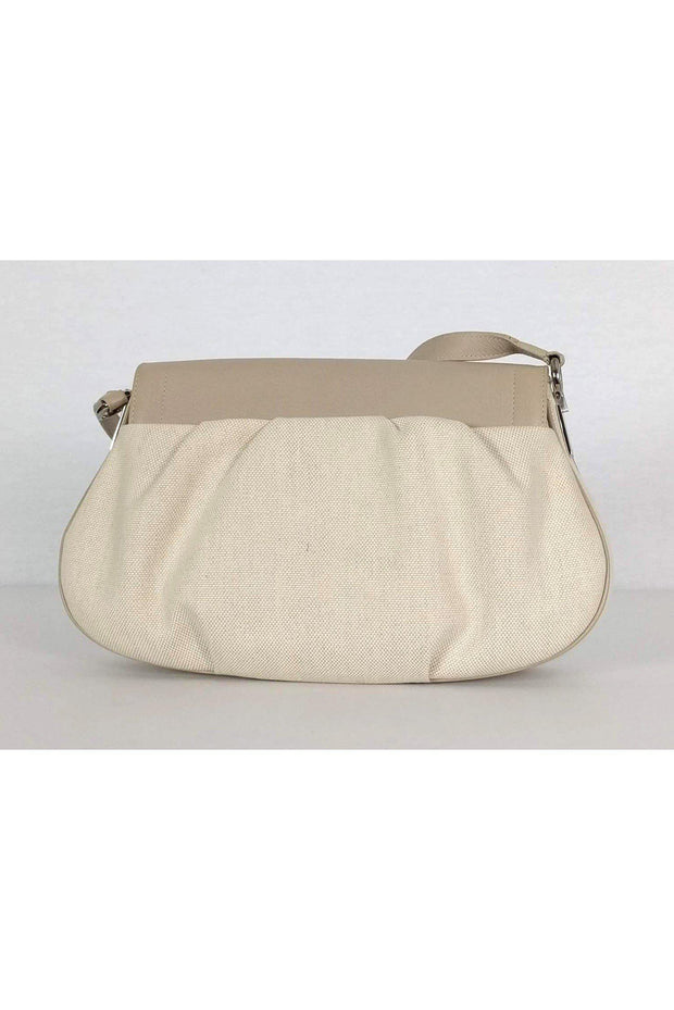 Current Boutique-Cartier - Beige Canvas & Leather Shoulder Bag