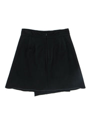 Current Boutique-Carven - Black Wool Blend Asymmetric A-Line Skirt Sz 8