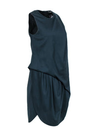 Current Boutique-Carven - Emerald Green Layer Draped Shift Dress Sz 8