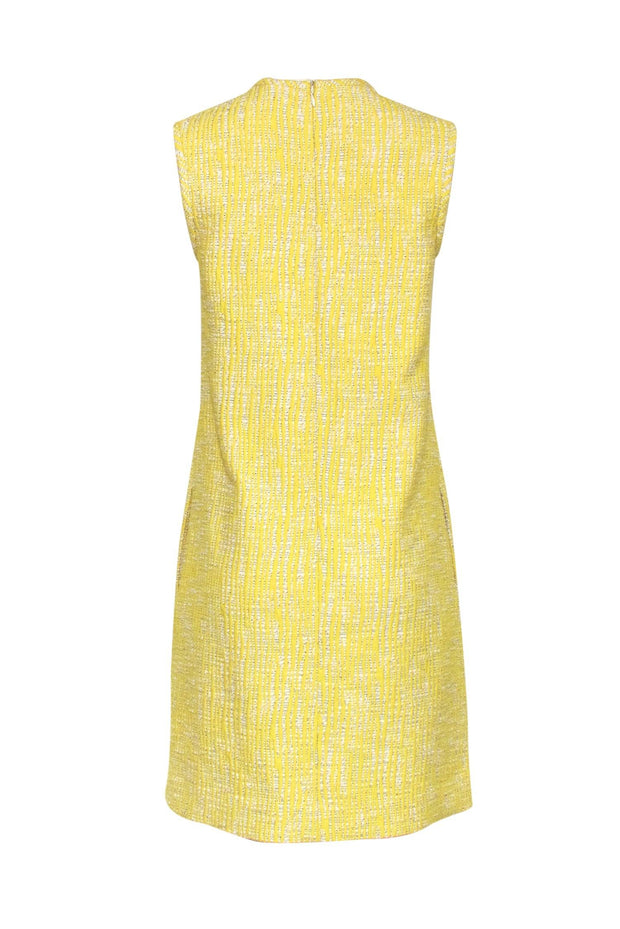 Current Boutique-Carven - Yellow Sleeveless Tweed Shift Dress w/ Pockets Sz 8