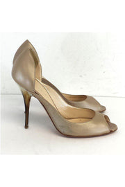 Current Boutique-Casadei - Shimmer Peep Toe Bone Accent Heels Sz 6.5