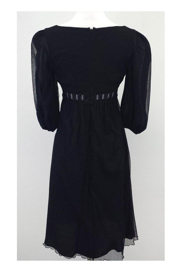 Current Boutique-Catherine Malandrino - Black 3/4 Sleeve Mesh Dress Sz 4