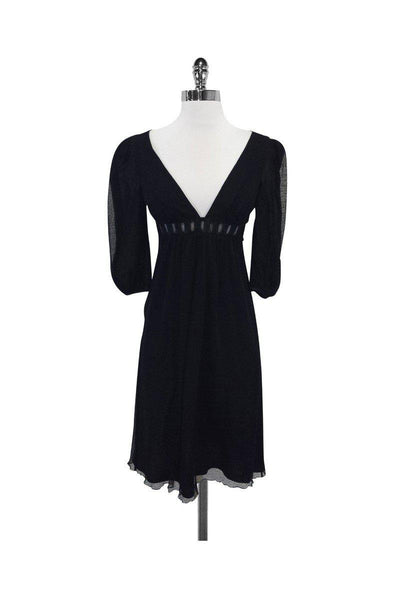 Current Boutique-Catherine Malandrino - Black 3/4 Sleeve Mesh Dress Sz 4