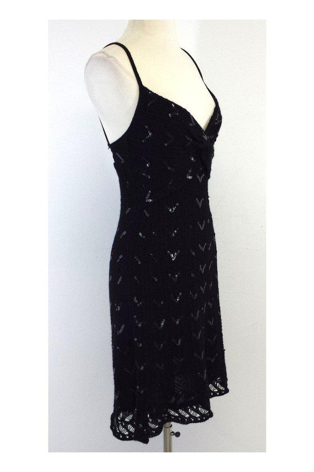 Current Boutique-Catherine Malandrino - Black Knit Sequined Dress Sz S