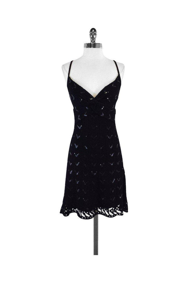 Current Boutique-Catherine Malandrino - Black Knit Sequined Dress Sz S