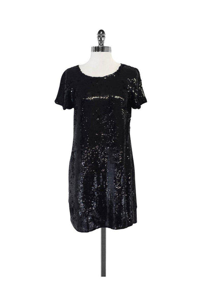 Current Boutique-Catherine Malandrino - Black Sequin Shift Dress Sz 6