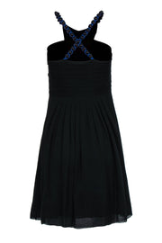 Current Boutique-Catherine Malandrino - Black Silk Shift Dress w/ Beaded & Embroidered Neckline Sz 4