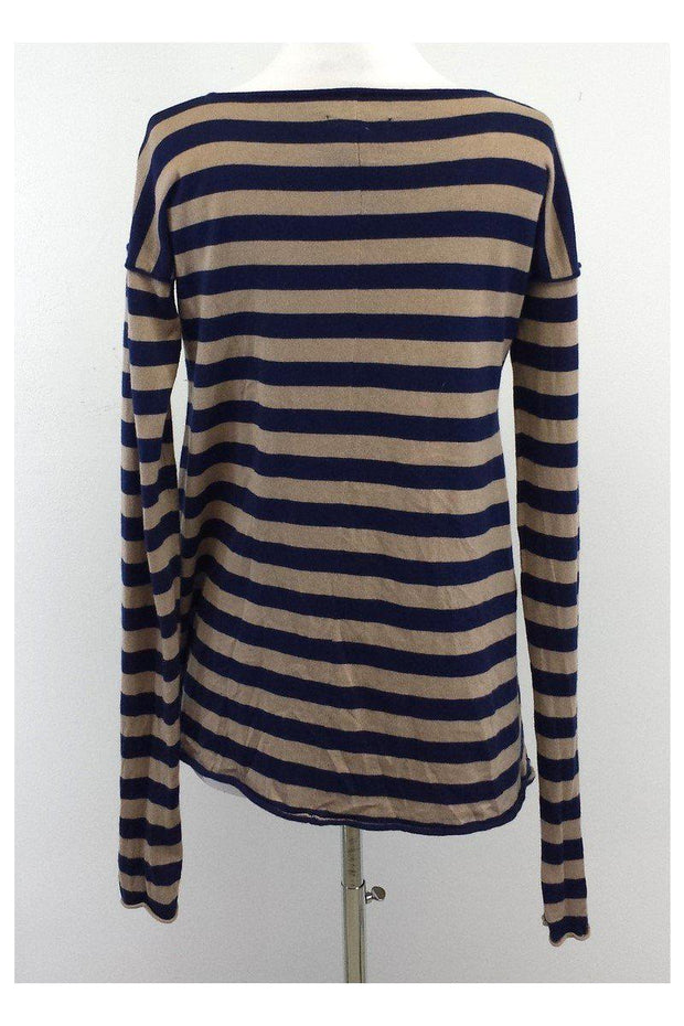 Current Boutique-Catherine Malandrino - Navy & Tan Striped Sweater Sz S