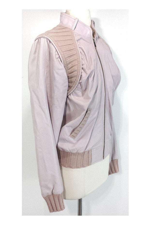 Current Boutique-Catherine Malandrino - Pale Orchid Leather & Wool Jacket Sz S