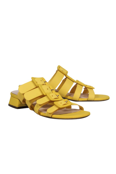 Current Boutique-Cecelia New York - Yellow Leather Strappy "Lexington" Sandals Sz 8.5