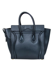 Current Boutique-Celine - Navy Leather “Micro Luggage” Handbag