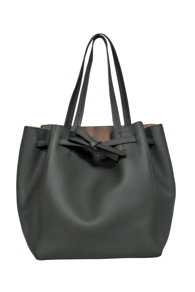 Current Boutique-Celine - Olive Green Pebbled Leather Tote Bag