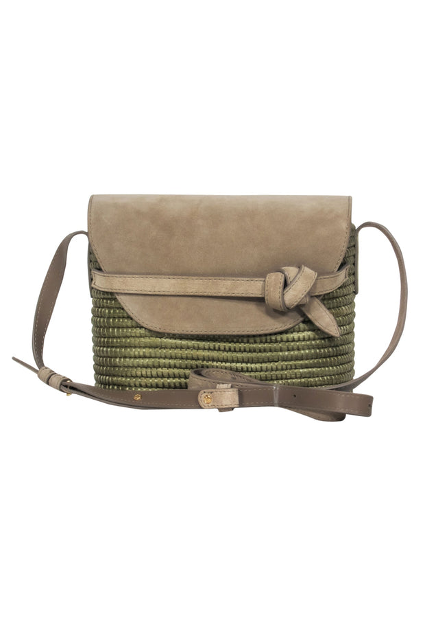 Current Boutique-Cesta - Tan Woven Mini Basket Purse w/ Leather