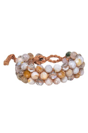 Current Boutique-Chan Luu - Beige Twine & Marbled Beaded Bracelet