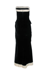 Current Boutique-Chanel - Black & Cream Strapless Pocket Gown Sz 6