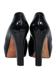 Current Boutique-Chanel - Black Patent Leather Platform Pumps w/ Silver Toe Sz 10.5