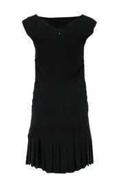 Current Boutique-Chanel - Black Silk Drop-Waist Sleeveless Dress w/ Pleated Skirt & Pockets Sz 2