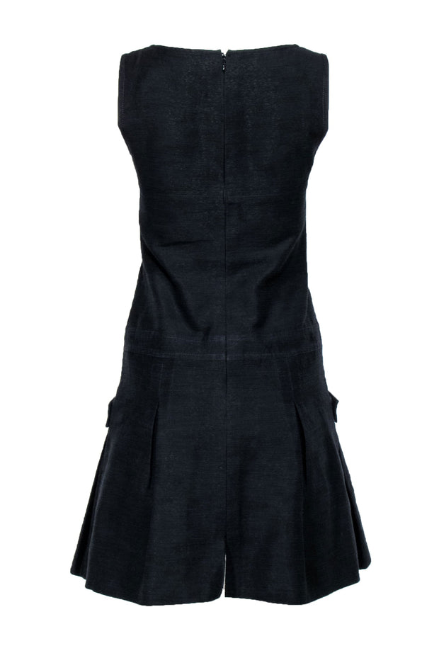 Current Boutique-Chanel - Black Textured Sleeveless Drop Waist Dress Sz 4