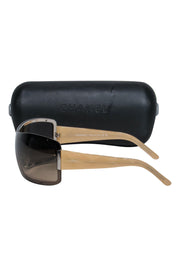 Current Boutique-Chanel - Brown & Tan Shield-Style Sunglasses