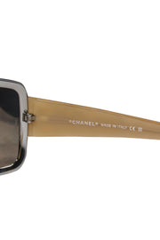 Current Boutique-Chanel - Brown & Tan Shield-Style Sunglasses