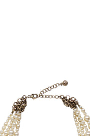 Current Boutique-Chanel - Faux Pearl Bubble & Square Design Layered Necklace