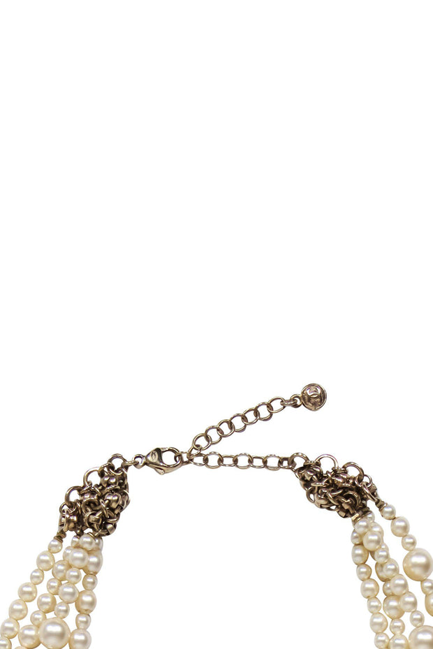 Current Boutique-Chanel - Faux Pearl Bubble & Square Design Layered Necklace