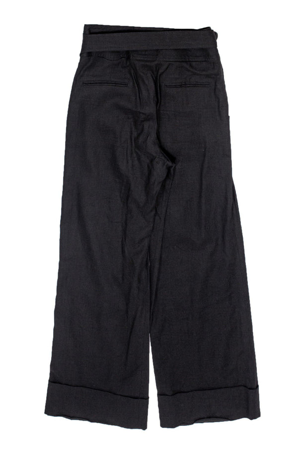 Current Boutique-Chloe - Black Linen Blend Wide Leg Pants Sz 4