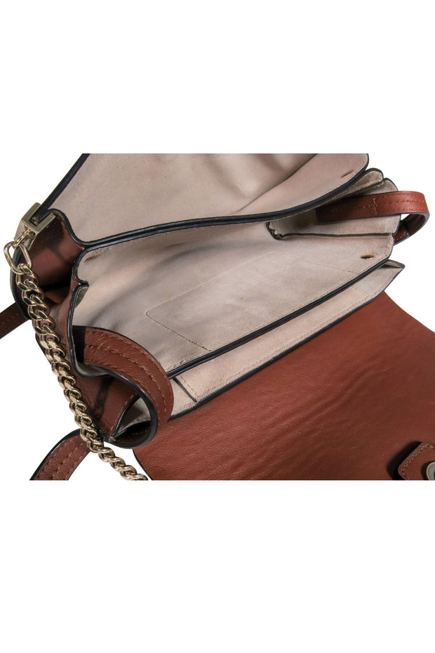 Current Boutique-Chloe - Brown Leather & Suede “Faye” Crossbody w/ Chain Clasp