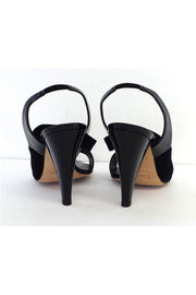 Current Boutique-Christian Dior - Black Patent Leather & Suede Sandal Heels Sz 11