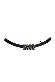 Current Boutique-Christian Dior - Black Ribbon "Dior" Choker w/ Stars & Hearts