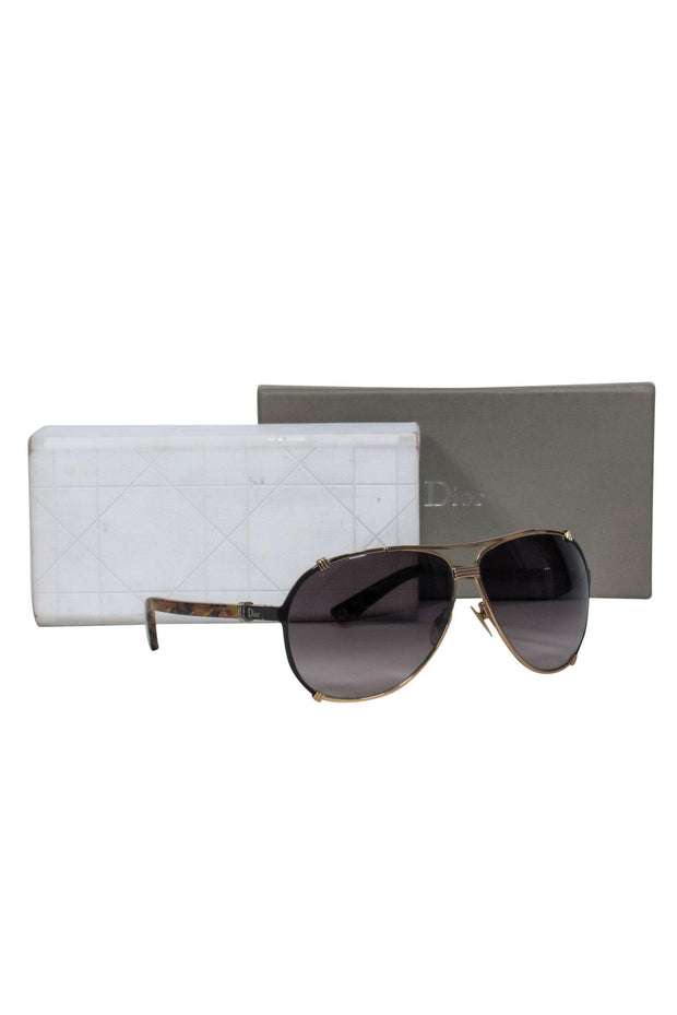 Current Boutique-Christian Dior - Gold Aviator "Chicago 2" Sunglasses