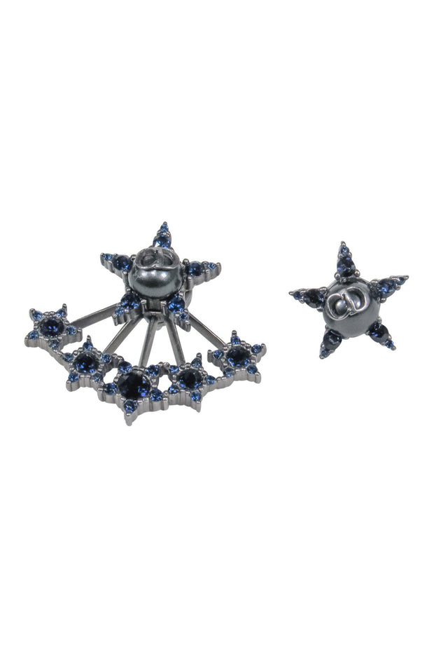 Current Boutique-Christian Dior - Gunmetal Blue Star Stud Earrings