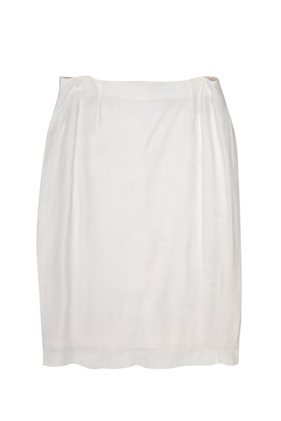 Current Boutique-Christian Dior - Ivory Crepe Satin Pencil Skirt Sz M