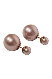 Current Boutique-Christian Dior - Pink Pearl Resin "Tribales" Earrings