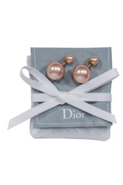 Current Boutique-Christian Dior - Pink Pearl Resin "Tribales" Earrings