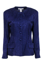 Current Boutique-Christian Dior - Purple Swirled Textured Blazer Sz 12