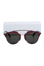 Current Boutique-Christian Dior - Red & Blue Metallic Aviator "DiorSoReal" Sunglasses