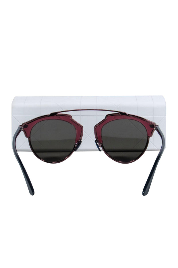 Current Boutique-Christian Dior - Red & Blue Metallic Aviator "DiorSoReal" Sunglasses