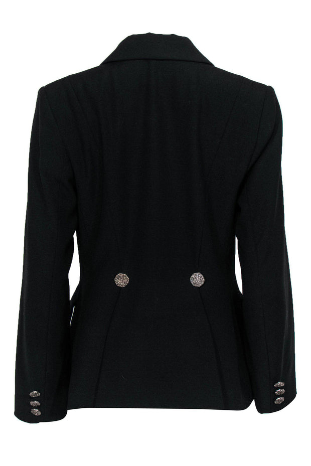 Current Boutique-Christian LaCroix - Black Two-Button Peak Lapel Blazer w/ Etched Buttons Sz 10