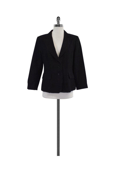 Current Boutique-Christian LaCroix - Navy Linen Jacket Sz 12