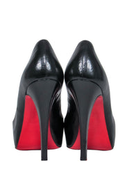 Current Boutique-Christian Louboutin - Black Leather Peep Toe Pumps Sz 6